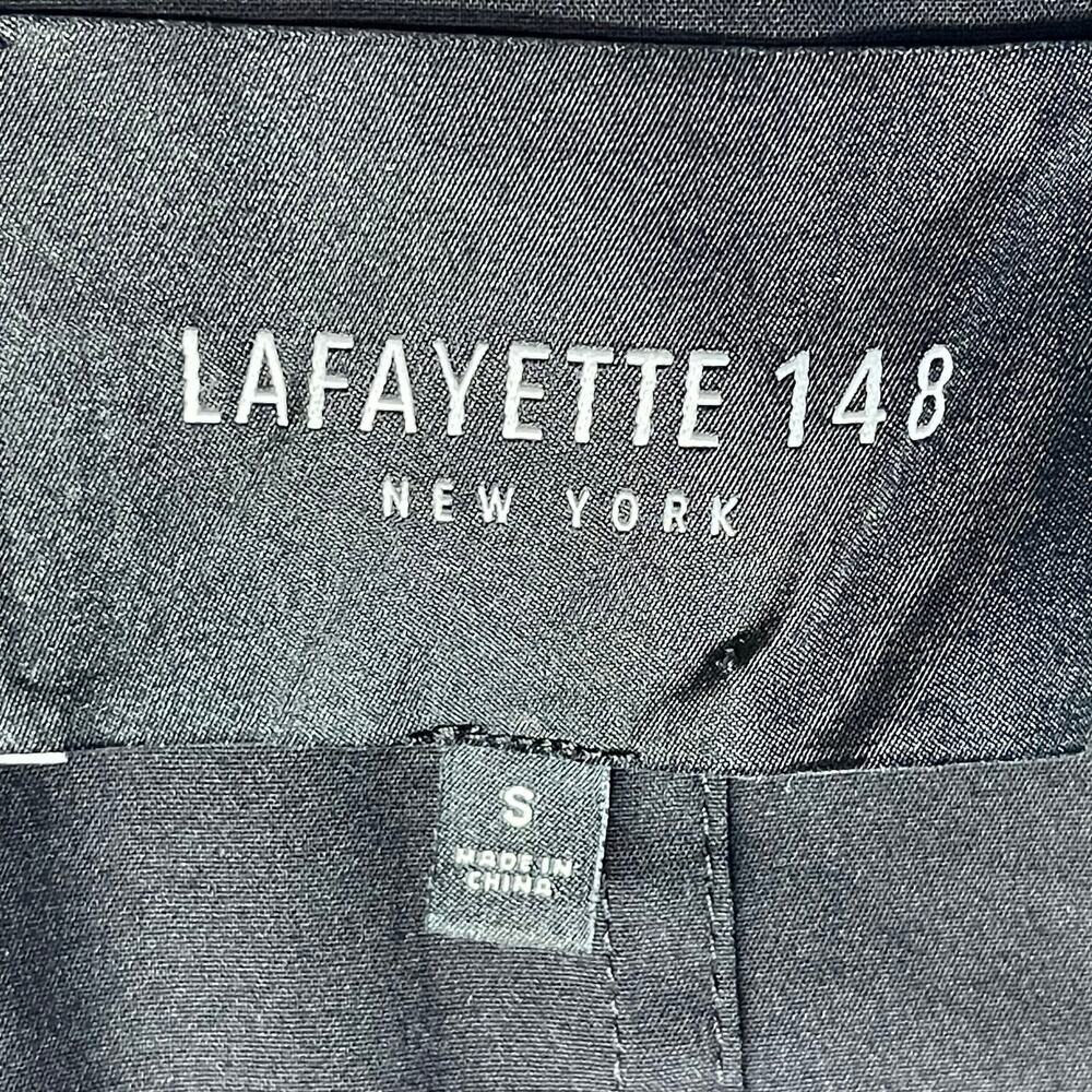 Lafayette 148 NY Tailored Stretch Blazer Black Size S Open Front Collared Jacket - Picture 3 of 11